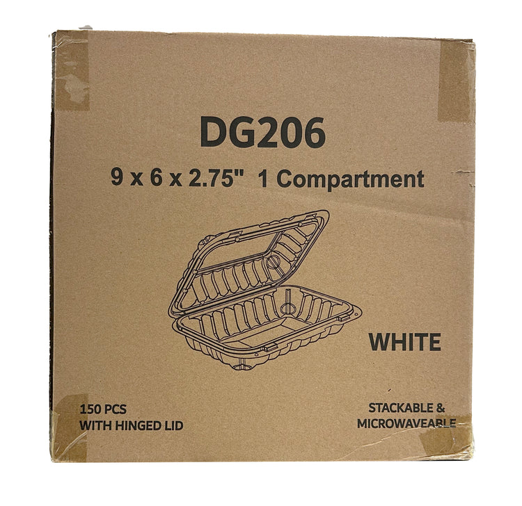 White rectangle 1 compartment container in box