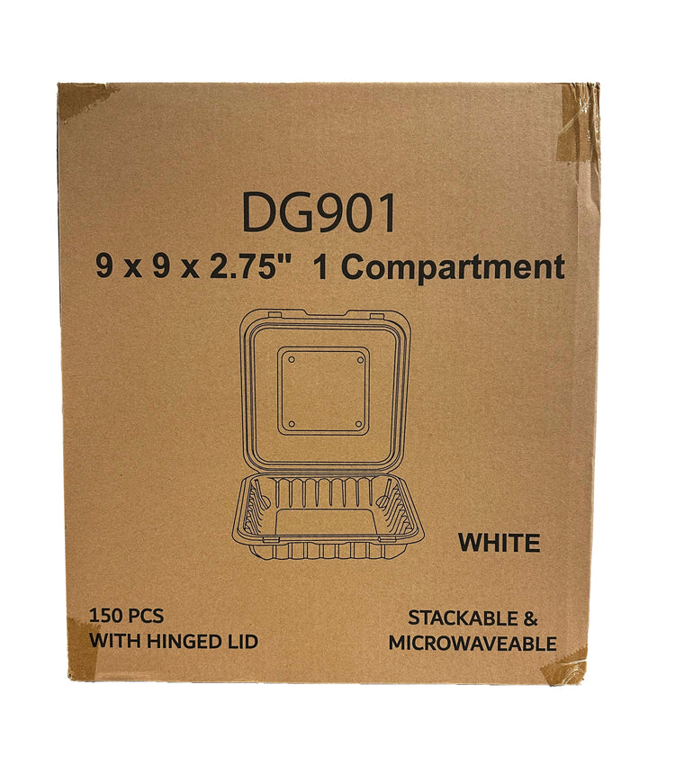 white 1 compartment container in box