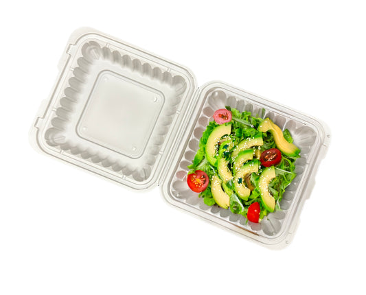 White 1 compartment container with food
