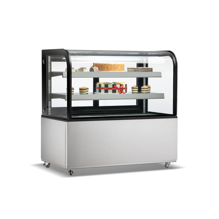48 in. Commercial Bakery Display Case, Curved Glass Stainless Steel Refrigerated Bakery Display Case