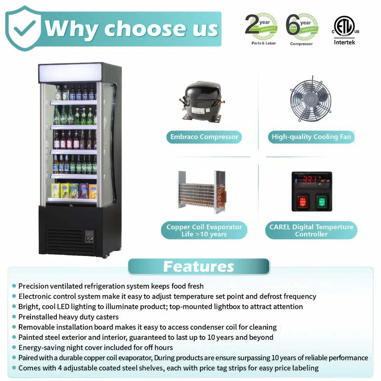 Vending machine with features highlighted on a white background