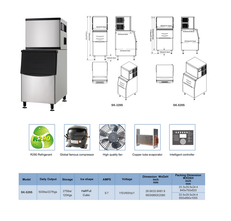 Ice Machine Bin 30'' Ice Storage Bin 375lbs