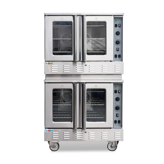 Commercial double oven on wheels with visible brand logo on a white background